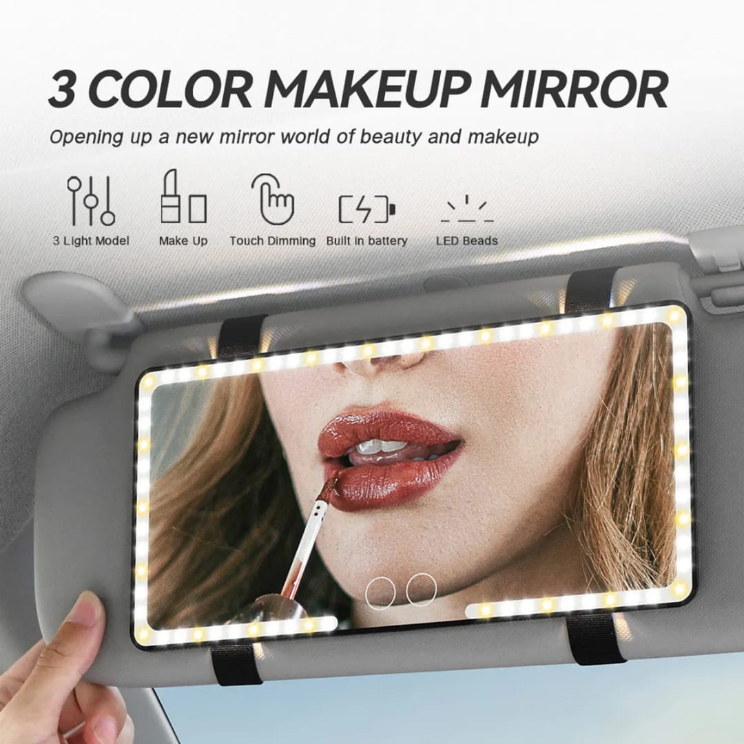 SUN visor LED beauty makeup mirror (dual lighting)